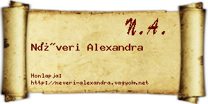 Néveri Alexandra névjegykártya