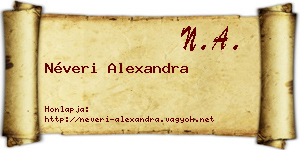 Néveri Alexandra névjegykártya